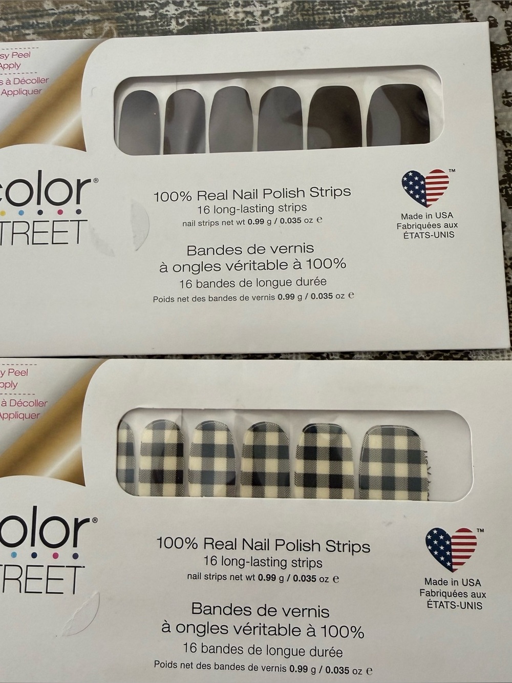 New Color Street nail Black checkered and black